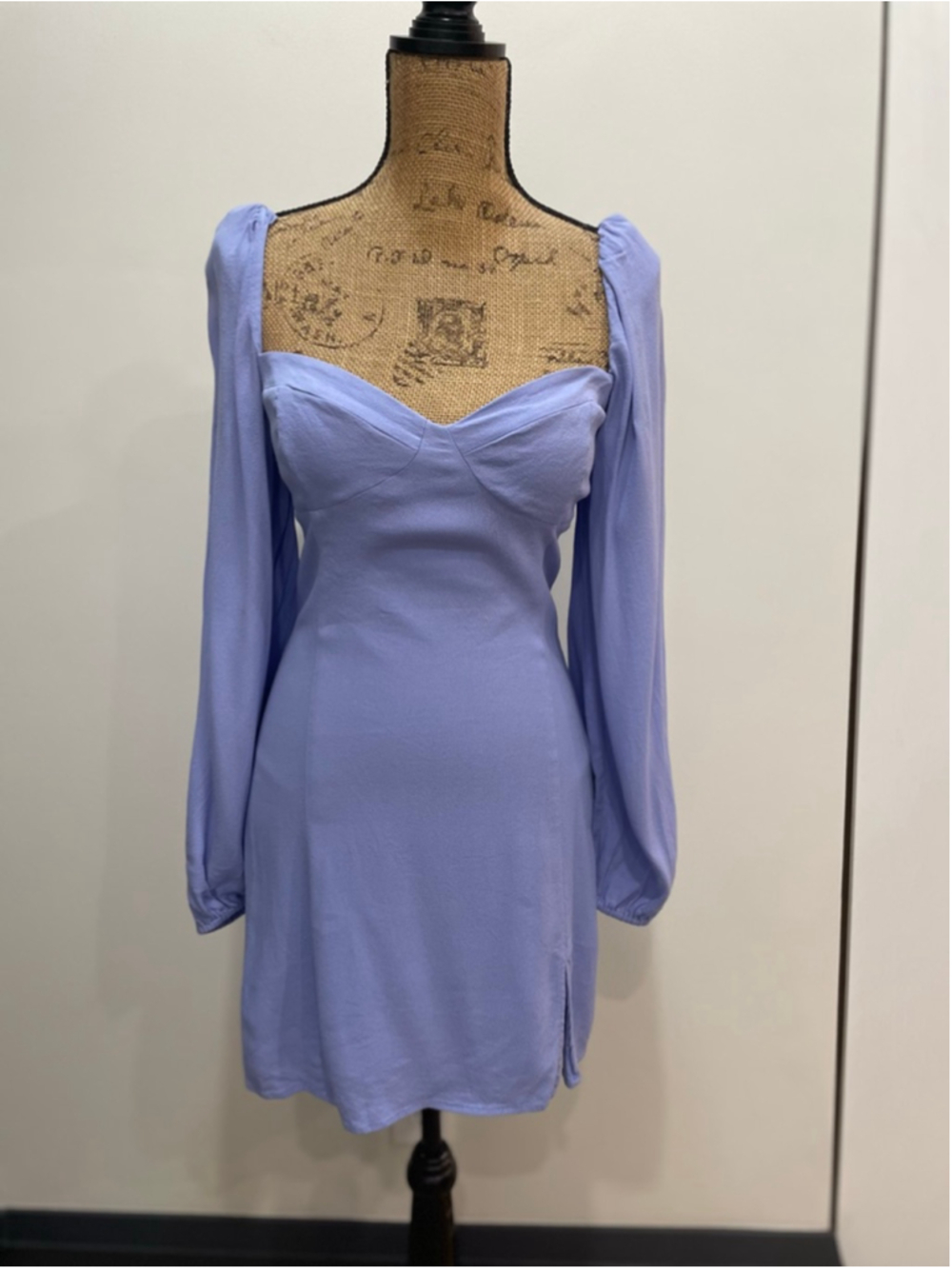 Wilfred Novella Puff Sleeve Sweetheart Neck Dress 8 Purple Milkmaid Regency